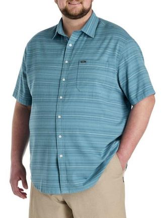 O'Neill Big & Tall Seafaring Stripe Sport Shirt in Stromy Blue at Nordstrom, Size Xx-Large