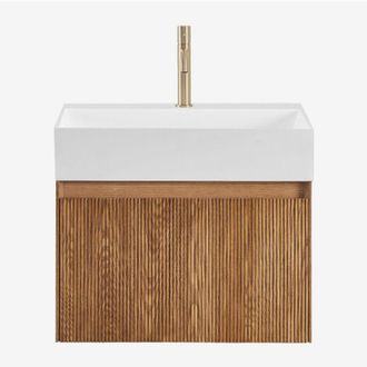 Sklum Conjunto De Mueble De Ba&ntilde;o En Madera Con Lavabo Integrado Aldeia Sklum