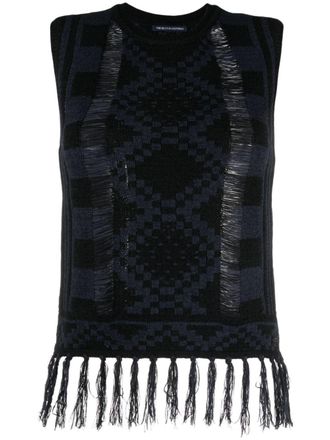 Scotch & Soda Canotta con frange - Nero