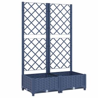 vidaXL Vidaxl - Jardinera Con Enrejado Pp Azul Gris 80x40x121,5 Cm