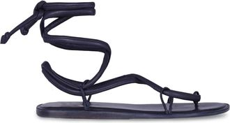 Cortana Lou Flat Sandalen - Dames - Sandalen - Blauw - 38 EU - Leer - Schoenen