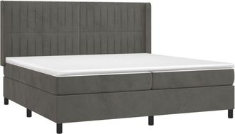 vidaXL Cama Box Spring Con Colch&oacute;n Terciopelo Gris Oscuro 200x200 Cm Vidaxl