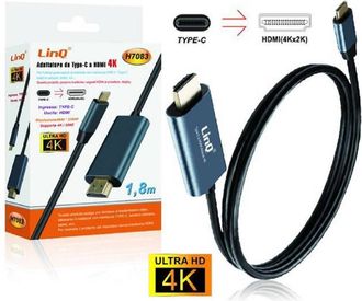 Trade Shop Trade Shop - Cavo Adattatore Video Da Type-c Tipo C A Hdmi Ultra Hd 4k Lunghezza 1.8 Mt H7083
