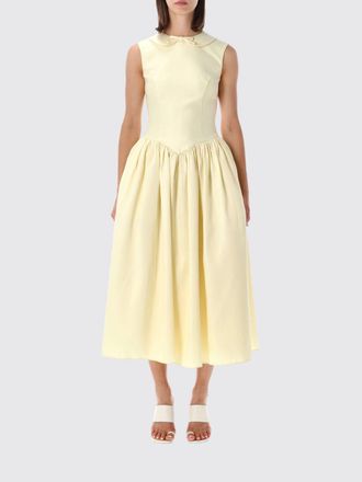 Self Portrait Sleeveless Peter Pan Collar Taffeta Midi Dress