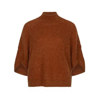 Dante6 Mahani Cape Sweater - Dames - Truien - Bruin - Maat: M Wol