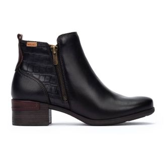 Pikolinos Womens Malaga Heeled Ankle Boots With Zip In Black