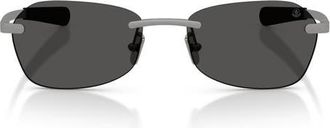 Moncler Orris 55mm Irregular Sunglasses in Matte Frozen /Solid Grey at Nordstrom