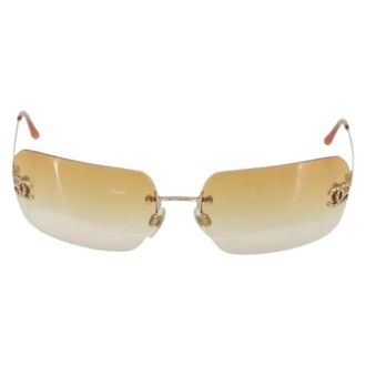 Chanel Pre-owned Accessories, female, Orange, Size: ONE SIZE Pre-owned Metal Sunglasses