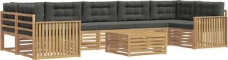 vidaXL Conjunto De Sof&aacute;s De Exterior 8 Uds. Blanco Y Antracita Vidaxl