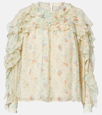 Ulla Johnson Blusa Willow in seta con stampa floreale