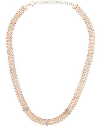 Meshmerise 0.15 Ct. Tw. Diamond 18K Rose Gold Over Silver Necklace