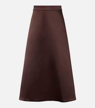 R&oacute;he Satin midi skirt