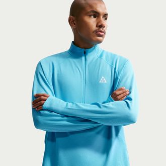 Nike Mens Nike ACG Dri-FIT Mid-Layer 1/4-Zip Trail Running Top in Blue | IO9669-416