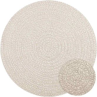 vidaXL vidaXL Tappeto ZIZUR Crema Ø 120cm Aspetto Iuta per Interni ed Esterni