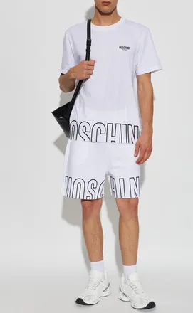 Moschino T-shirt With Printed Logo, Mens, White