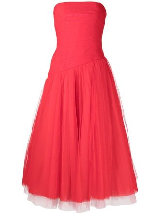 LEO LIN Abito midi Rosalie - Rosso