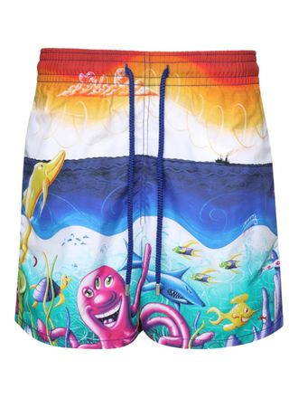 Vilebrequin X Kenny Scharf moorea swim shorts - Blue