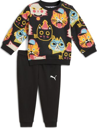 Puma Set Minicats Moody Cat AOP per bimbi ai primi passi, Abbigliamento, Nero, 12-18M