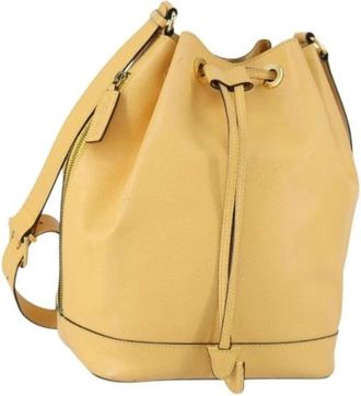 Celine Pre-owned Bucket Bags, female, Beige, Size: ONE SIZE Pre-owned Vintage Leather Bucket Bag