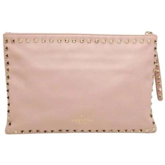 Valentino Pre-owned Vintage Leren Clutch - Dames - Pre-owned - Roze - Maat: ONE Size Leer