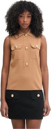 Elisabetta Franchi Jurk met knoopsluiting zonder mouwen - Dames - Korte kleedjes - Veelkleurig - M - Kleedjes