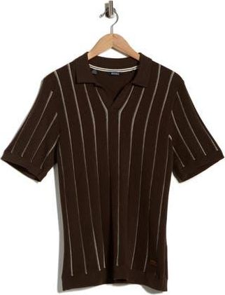 Buffalo Wheo Johnny Collar Knit Polo in Brown Combo at Nordstrom Rack, Size X-Large