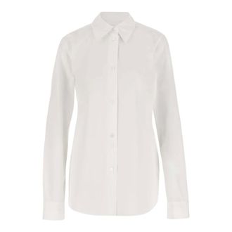 Jil Sander Shirts, female, White, Size: S Cotton Collar Long Sleeve Shirt