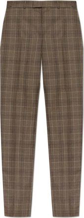 Alexander McQueen Wool Plaid Broeken - Heren - Nette broeken - Bruin - M - Wol - Broeken