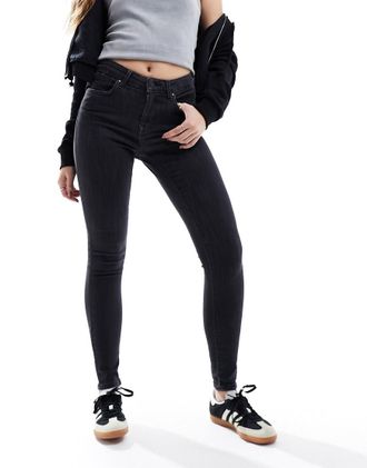 Only pushup skinny jeans in dark gray denim
