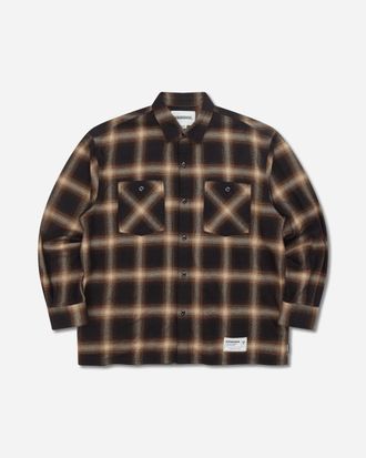 Neighborhood Men s Hombre Check Longsleeve Shirt Beige / Brown