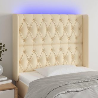 vidaXL Cabecero Con Led De Tela Color Crema 103x16x118/128 Cm Vidaxl