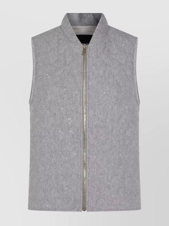 ボトムスその他 Fabiana Filippi V-Neck Cotton Vest With Silk Satin Back Fabiana Filippi Satin-Finish Knot-Detail Vest - Blue