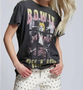 Recycled Karma Bowie Rocknroll Suicide Top In Black