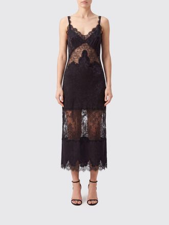 Pinko Satin Slip Midi Dress with V-Neck and Thin Straps