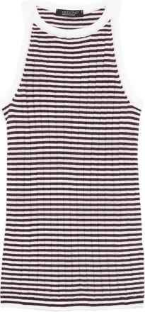 Aragona Striped-pattern Ribbed Top