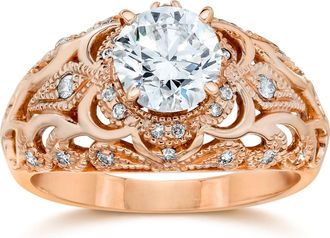 Pompeii3 Emery.75Ct Vintage Diamond Antique Engagement 14K Rose Gold