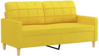 vidaXL Sofá de 2 plazas de tela amarillo claro 140 cm Vidaxl