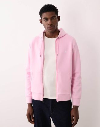 Polo Ralph Lauren Felpa con cappuccio e zip rosa con logo