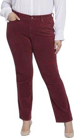 NYDJ Plus Marilyn Cranberry Pie Straight Leg Jean