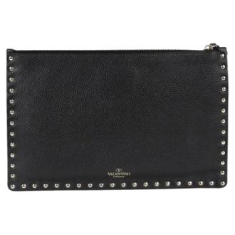 Valentino Pre-owned Clutches, female, Black, Size: ONE SIZE Pre-owned Rw0P0269 Rockstud Clutch Bag