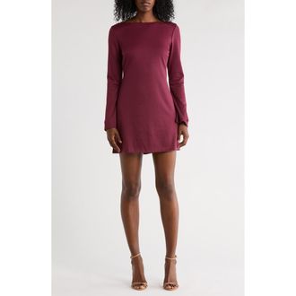 French Connection Long Sleeve Ponte A-Line Dress in Bordeaux at Nordstrom Rack, Size X-Large