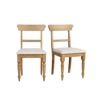 Robin des Bois Juego de 2 sillas de roble y lino premium lino