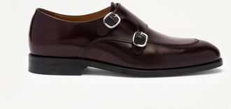 Russell & Bromley CROOME Mens Burgundy Leather Double Monk Shoe