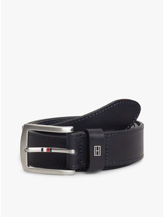 Tommy Hilfiger Mens Square Buckle Leather Belt - Blue - 40