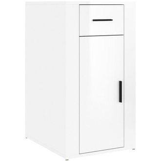 vidaXL Armario De Escritorio Contrachapada Blanco Brillo 40x49x75 Cm Vidaxl