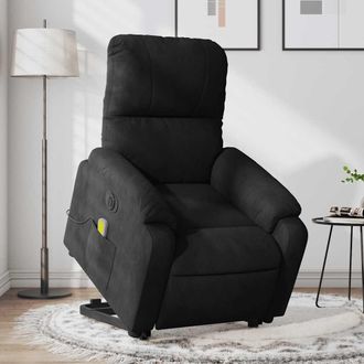 vidaXL Vidaxl - Sill&oacute;n Masaje El&eacute;ctrico Reclinable Elevable Tela Negro