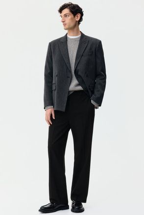 H&M Relaxed Fit Trousers in Black at Nordstrom, Size Xx-Large