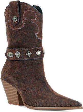 Azalea Wang Neith Western Boot in Burnt Orange at Nordstrom, Size 8.5