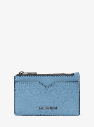 Michael Kors Hudson Logo Embossed Leather Card Case