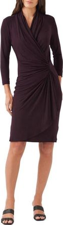 Karen Kane Cascade Faux Wrap Dress in Bordeaux at Nordstrom, Size X-Large
